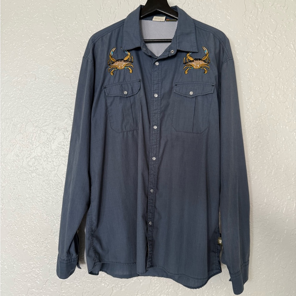 Howler Brothers Blue Crab Gaucho Pearl Snap